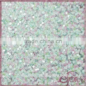 Colorful Wholesale Cheap Allover Sequin Lace Fabric for Party Dress thumbnail-1