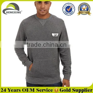 Fashion Man Custom Plain Crewneck Sweatshirt With Pocket thumbnail-1