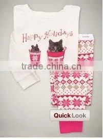 Wholesale 100% Cotton Children Sleep Wear or OEM Kid'schristmas Pajamas thumbnail-1