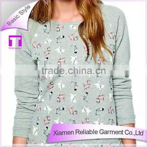 Gray Long Sleeve o Neckline Industrial Printing Machine Hoodies thumbnail-1