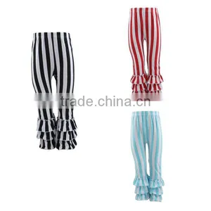 2017 Children Striped Boutique Kids Clothing Ruffle Pants Girls Leggings Wholesale thumbnail-1