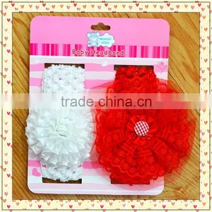 Multi-style Flower Plain Baby Girl's Headband Set for Baby Gift thumbnail-4