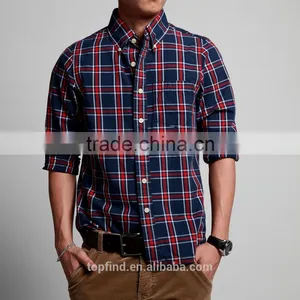 2016 Classic Casual Plaid Pattern Long Sleeve Flannel Italian Shirt for Men thumbnail-1