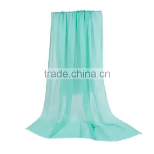 Cotton Polyester Blend Scarves & Wraps Rectangle Mint Green Scarf Made In China thumbnail-1