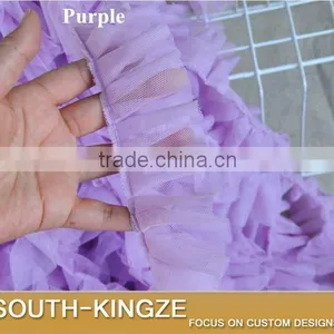 Double Layer Mesh Ruffled Ribbon Trim for Skirt Decoration 5 cm Wide 10 Colors for Choice thumbnail-3