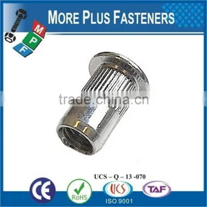 Made in Taiwan Threaded Insert Knurled Flat Head Open Head Rivet Nut thumbnail-1