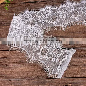 3 Yards Vintage Soft Floral Embroidery Black Eyelash Lace Trim thumbnail-4