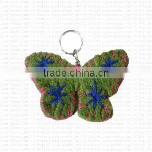 Felted Butterfly Shape Key Ring. thumbnail-1