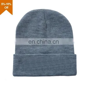 Stylish Custom Beanie Knit Wool Crochet Earmuff Cap Brim Hat thumbnail-1