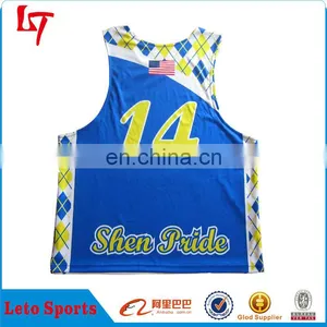 Unisex Mesh Wicking Lacrosse Jersey&Pinnie/Sublimation Lacrosse Reversible Jerseys/Reversible Lacrosse Mesh Pinnies thumbnail-5