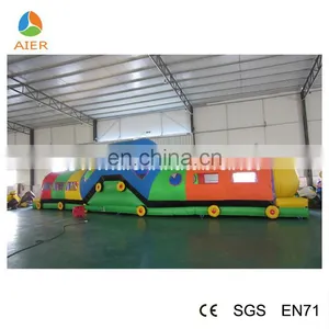 Fun PVC Material Inflatable Train Obstacle Castle for Kids thumbnail-1