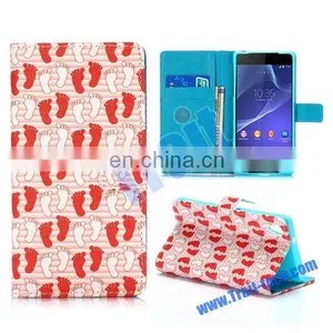 Cross Pattern Wallet Flip Stand Waterproof Leather Case for Sony Xperia Z Z2 L50W D6502 D6503 thumbnail-1