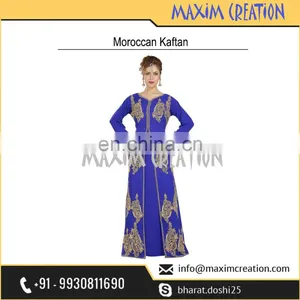 Top Rated Moroccan Party Wear Caftan With Beautiful Unique Embroidery Design 6453 thumbnail-4