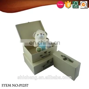 Hand Made Crafts Withe Paper Kids Travel Suitcase Box thumbnail-1