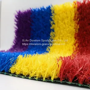 China Factory Red, Yellow, Blue, Purple Artificial Kids Grass Turf Rainbow Runway for Kindergarten School Sports thumbnail-1