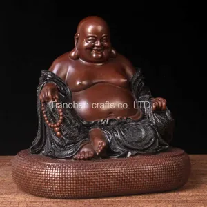 The Antique Fat Buddha Statue Buddha Shown Smiling With Big Belly thumbnail-2