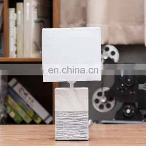 Wholesale Cheap Price Cuboid Pillar Shape Home Office Decor Ceramic Marble Custom Desk Lamp With Logo thumbnail-1