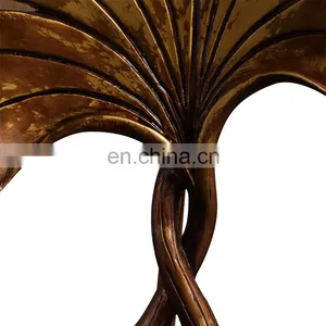 Creative Design Leaf Shape Resin Material Table Decoration Hotel Bedroom Desk Lamp With White Linen Lampshade thumbnail-6