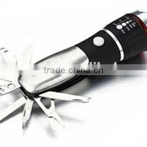 Hunting Camping Pocket LED Torch Zoom Multi Tool Knife Flashlight thumbnail-4