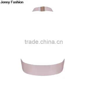 Summer Dress Jenny Fashion 2016 New Halter Beige Black White Sey Bandage Fashion Crop Top Bandage Bodycon Women Wearing thumbnail-2