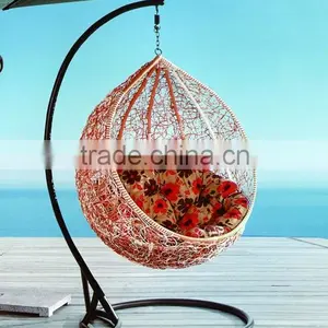Modern UV Resistant and Waterproof Outdoor Furniture and Wood Material PE Rattan Swing Chair PRC14845 thumbnail-3