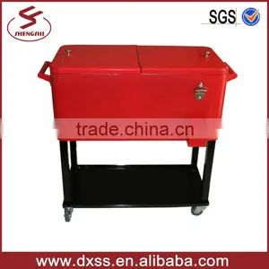Metal Rolling Patio Mobile Rolling Cooler Container 73L thumbnail-1