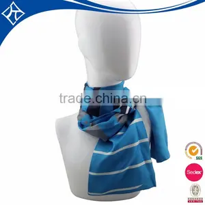 China Beauty Cheap Blue Polyester Long Scarf With Logo thumbnail-2