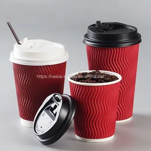 Ripple Paper Cup Manufacturer Biodegradable Disposable Paper Drink Cups China Disposable Cutlery thumbnail-1