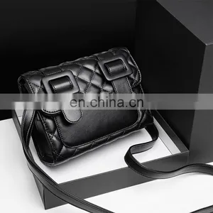 Fashion Korean Style Pu Leather Rhomb Oblique Crossbody Handbag Large Capacity Shoulder Bag Ladies thumbnail-3