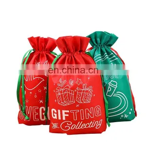 Promotional Christmas Drawstring Non Woven Bag Kids With Custom Logo thumbnail-1