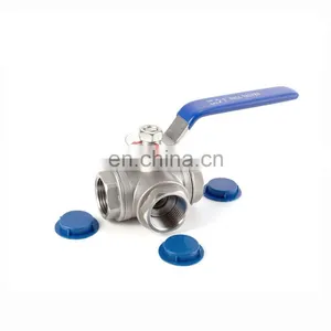 1000 WOG PSI Stainless Steel 3Way Ball Valve DN40 DN50 Upvc/brass/stainless thumbnail-1