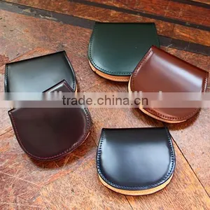 Small Size Cowhide Leather Coin Case Coin Holder Purse With Snap Closure thumbnail-2