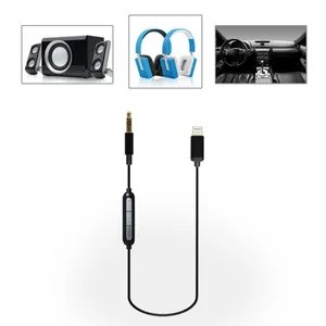 Black Headphone Lightening Adapter 8 Pin 3.5 Male Audio Jack for Apple Certified Cable Supplier for Iphone 5678X thumbnail-1