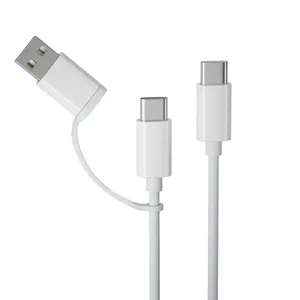 100W PD Fast Charging 2 in 1 Type C to Type C and USB-A Cable 5A USB C Data Cable for Huawei Mate 40 Xiaomi 11 thumbnail-2