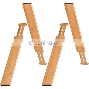 Bamboo Telescopic Divider Adjustable Kitchen 4 Drawer Organizer Partition Expandable Drawer Dividers thumbnail-5
