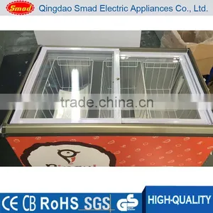 Flat Glass Door Freezer,sliding Door Chest Freezer,ice Cream Display Fridge thumbnail-3