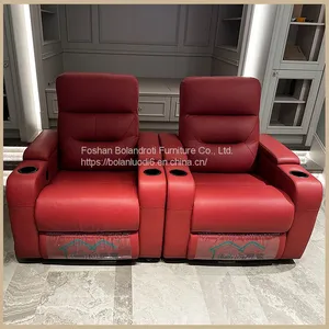 Villa Living Room Leather Electric Sofa Home Theater Electric Multi-functional Audio-visual Room Sofa Combination thumbnail-3