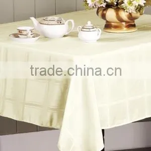 1PC 100%Polyester Solid Damask Fabric Table Cloth for Wedding thumbnail-1