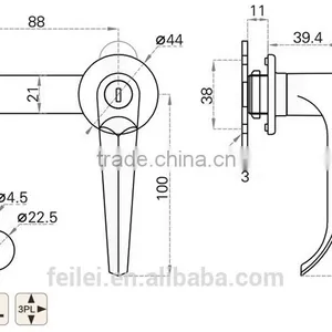 2015 FEILEI A-2055-1 China Factory Sell Zinc Diecast High Quality Industry Door Lock L Handle Lock for Sale thumbnail-6