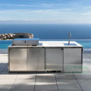 Grade 304/316 Stainless Steel Waterproof Outdoor Kitchen With Sink thumbnail-1
