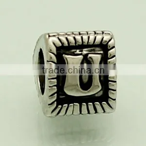 Stainless Steel Metal Alphabet Letter Beads thumbnail-2