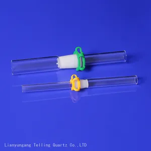 Male and Female Frosted Joint Quartz Glass Joint Tubes With Free Clip thumbnail-5