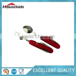 Outdoor Camping Tableware Stainless Steel Folding Fork Knife Spoon Sets Picnic B thumbnail-2
