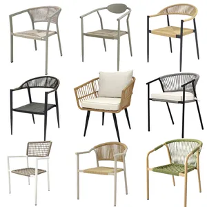Guangdong Factory Wholesale Price Patio Stackable Dining Chair Aluminium Frame Sklum Chair thumbnail-1