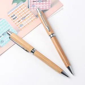 Customized LOGO Bamboo Pen With Metal Parts and Black Ink for Company Gift, Exhibition Use thumbnail-3