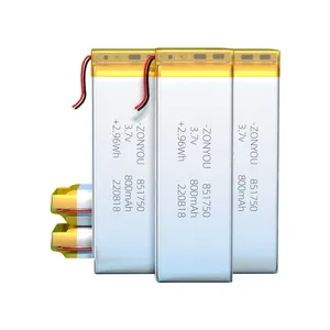 Cheap Price Factory 851750 Lipo Battery Cell Rechargeable 800mah Lithium Polymer Batteries for Dog Trainer E-book Camping Light thumbnail-2