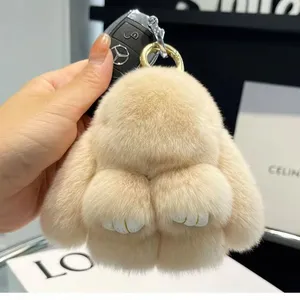 Faux Fur Bunny Keychain thumbnail-4