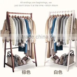 Bedroom Living Room Use Wood Material Wooden Clothes Hanger Stand thumbnail-1