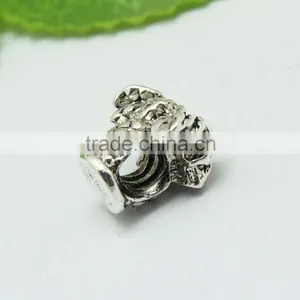 Wholesale Pdora New Style Anti-silver Coconut Tree Shape Zinc Alloy Round Hole Slide Beads thumbnail-3