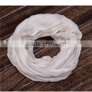 Trend All-match Dubai Muslim Man Women Neck Warmer Real Silk Solid Infinity Scarf thumbnail-2